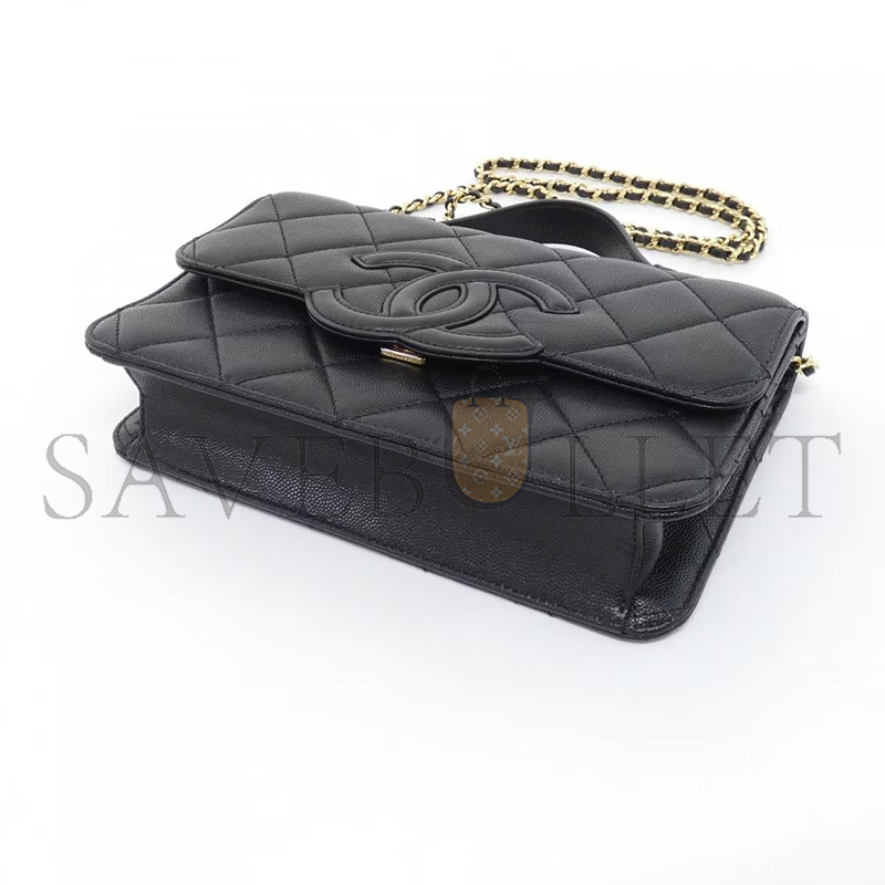 CHANEL CAMBON FLAP BAG WITH HANDLE AS6554 (24*16*5cm)